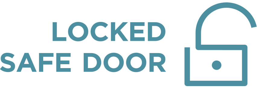Locked safe door
